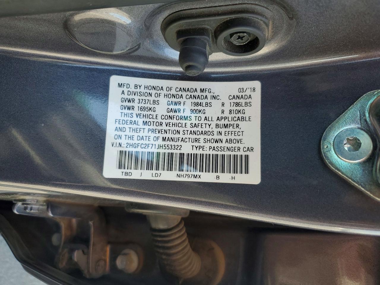 2018 Honda Civic Ex - zdjęcie 12