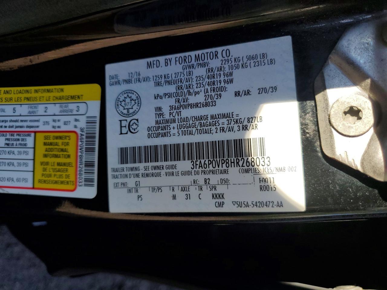 2017 Ford Fusion Sport - zdjęcie 12