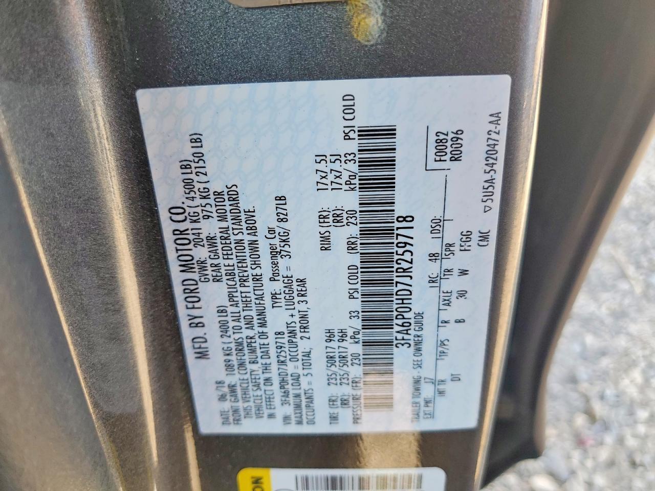 2018 Ford Fusion Se - zdjęcie 12