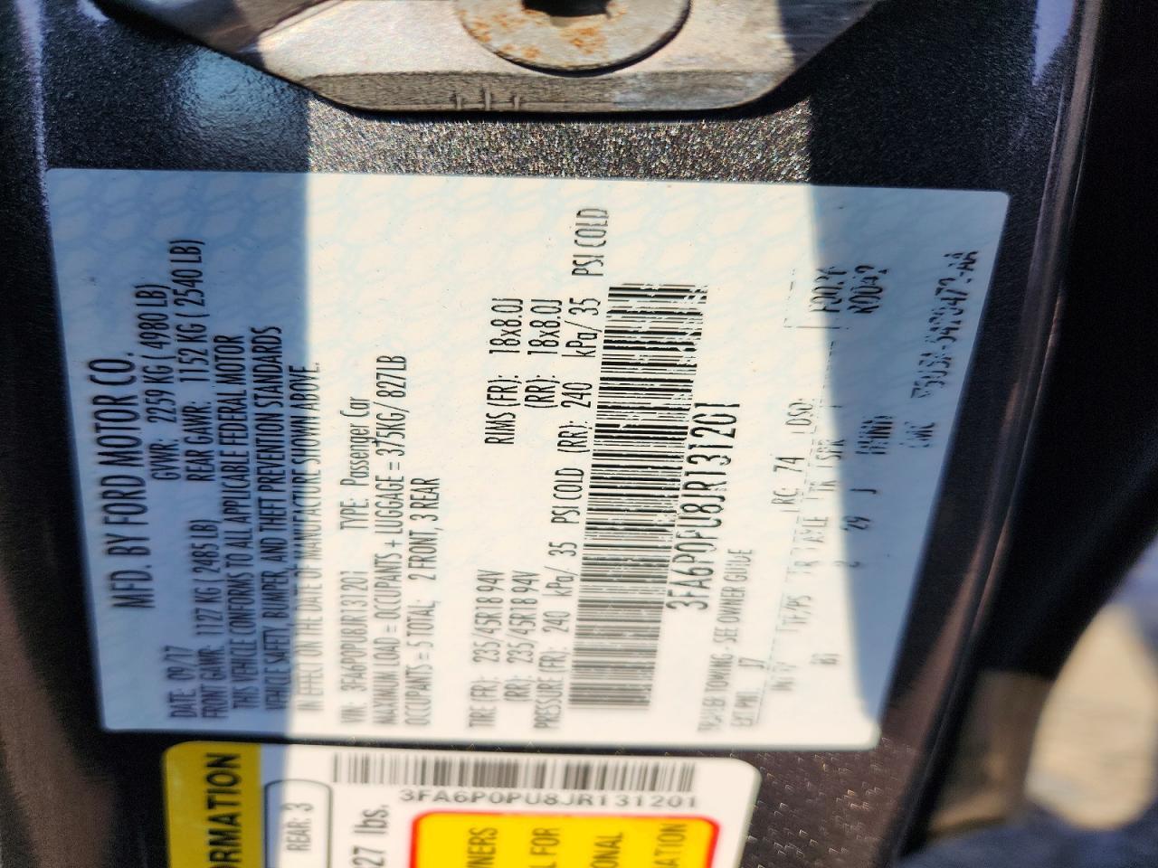 2018 Ford Fusion Se Phev - zdjęcie 13