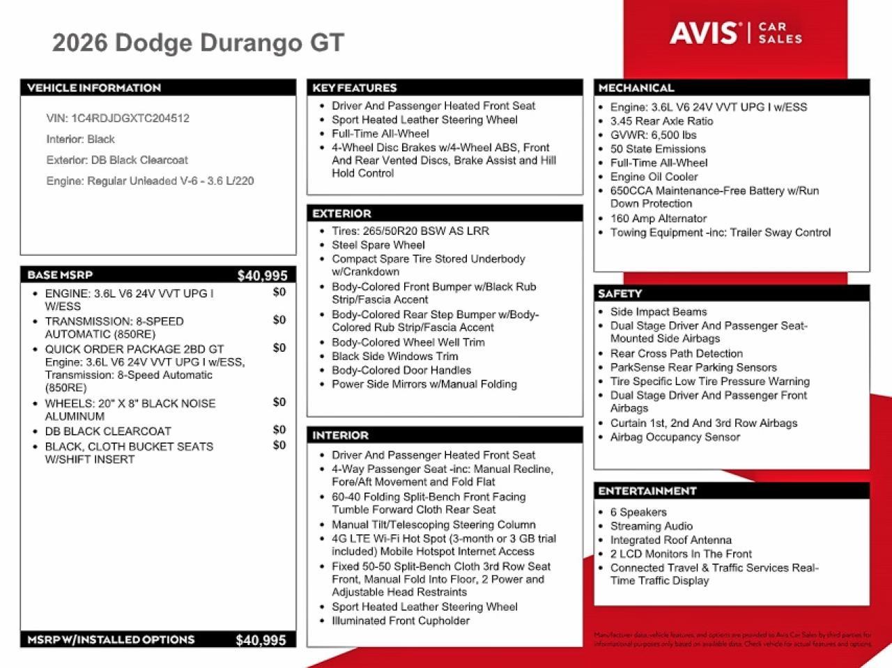 2026 Dodge Durango Gt - zdjęcie 13