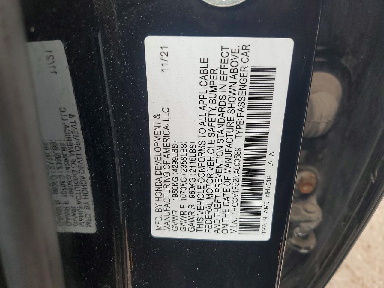 2022 Honda Accord Exl - zdjęcie 12