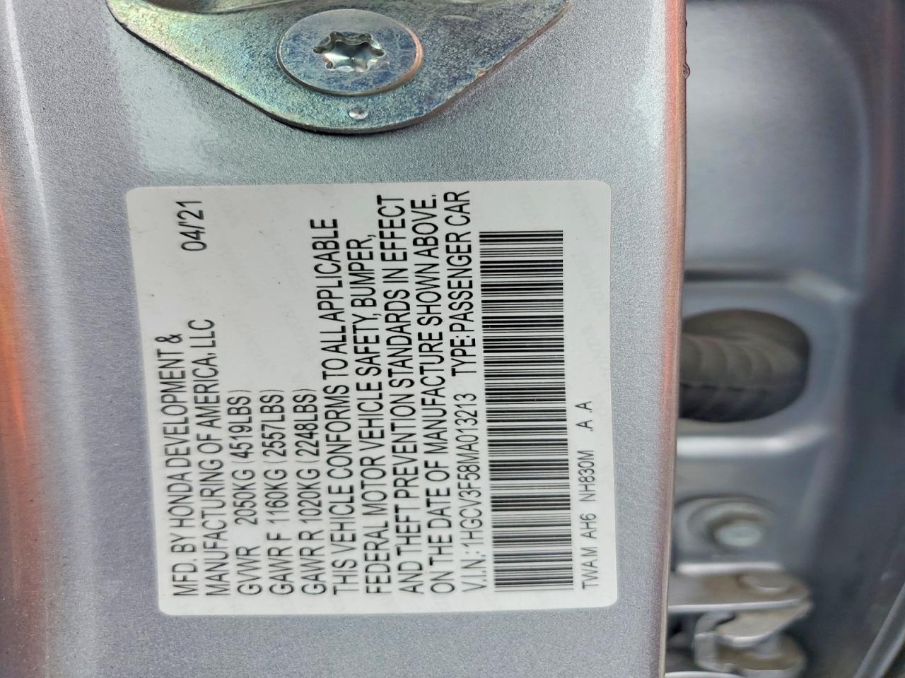 2021 Honda Accord Hybrid Exl - zdjęcie 12
