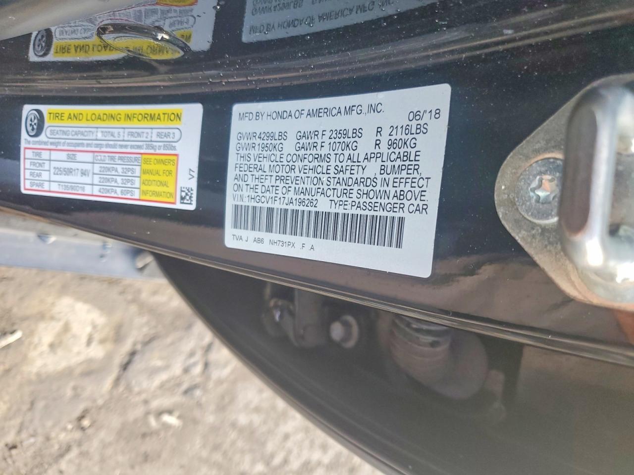 2018 Honda Accord Lx - zdjęcie 12