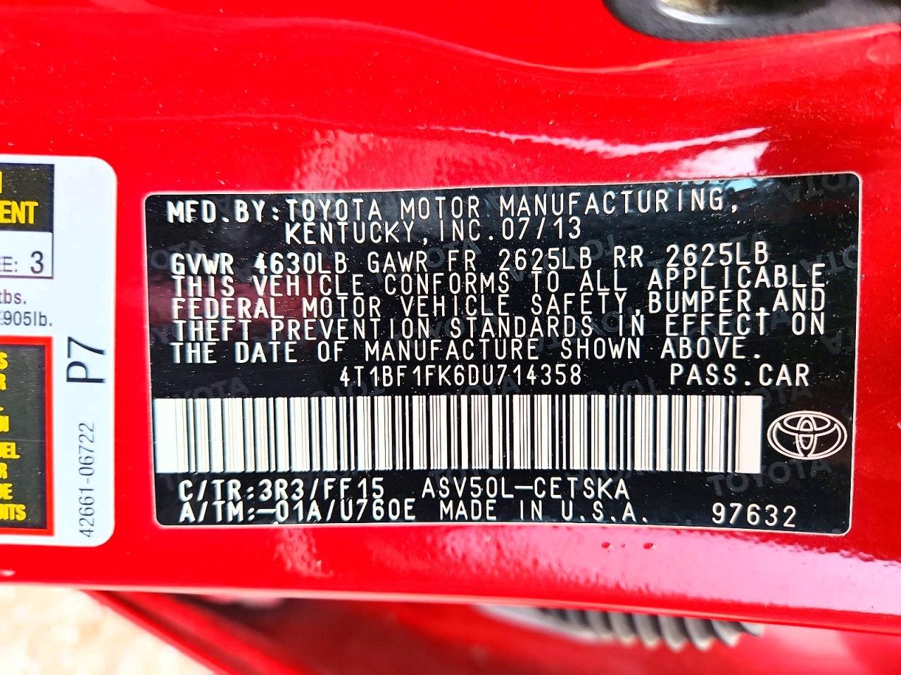 2013 Toyota Camry Se - zdjęcie 12