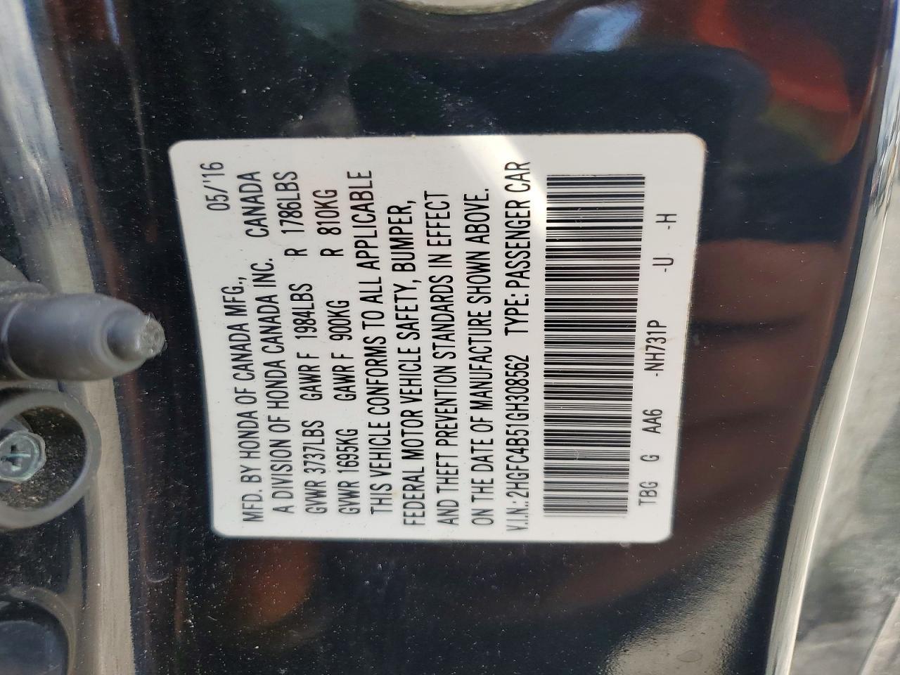 2016 Honda Civic Lx - zdjęcie 12