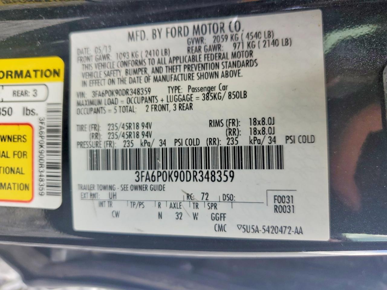 2013 Ford Fusion Titanium - zdjęcie 13