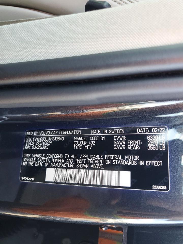 2022 Volvo Xc90 T8 Recharge Inscription - zdjęcie 14