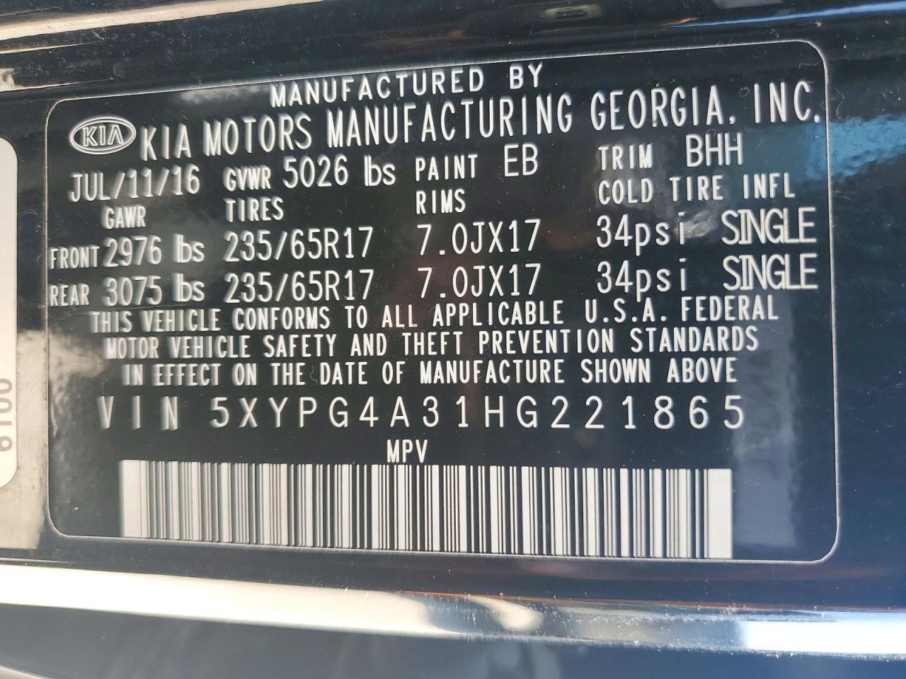2017 Kia Sorento Lx - zdjęcie 13