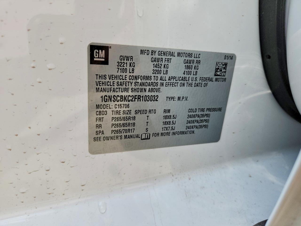 2015 Chevrolet Tahoe C1500 Lt - zdjęcie 13