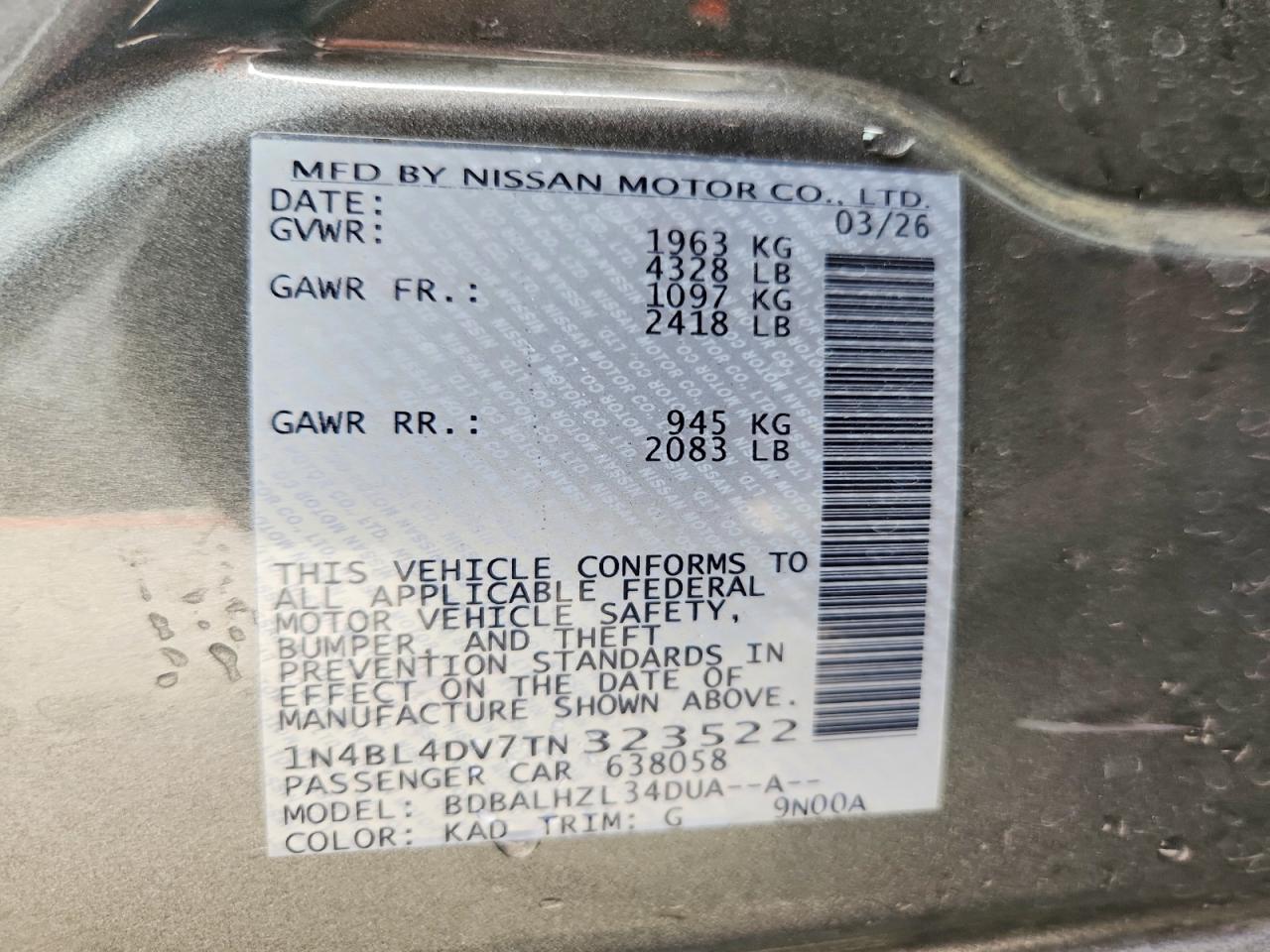 2026 Nissan Altima Sv - zdjęcie 13