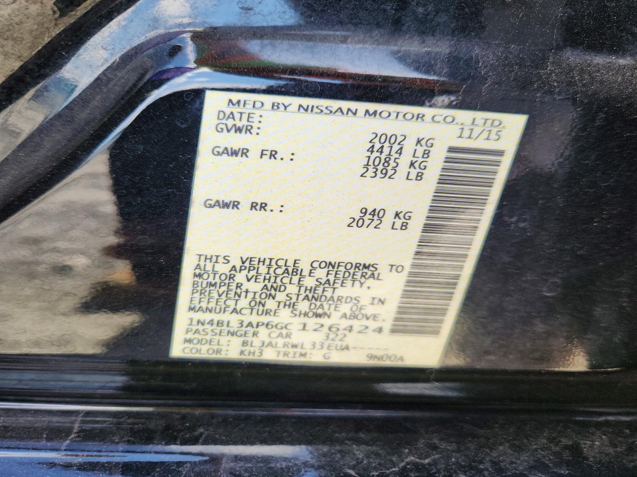 2016 Nissan Altima 3.5 Sl - zdjęcie 12