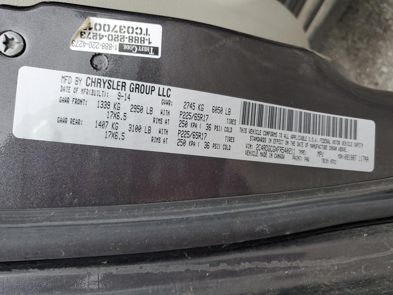 2015 Dodge Grand Caravan Sxt - zdjęcie 13