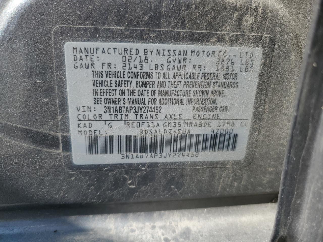 2018 Nissan Sentra S - zdjęcie 12