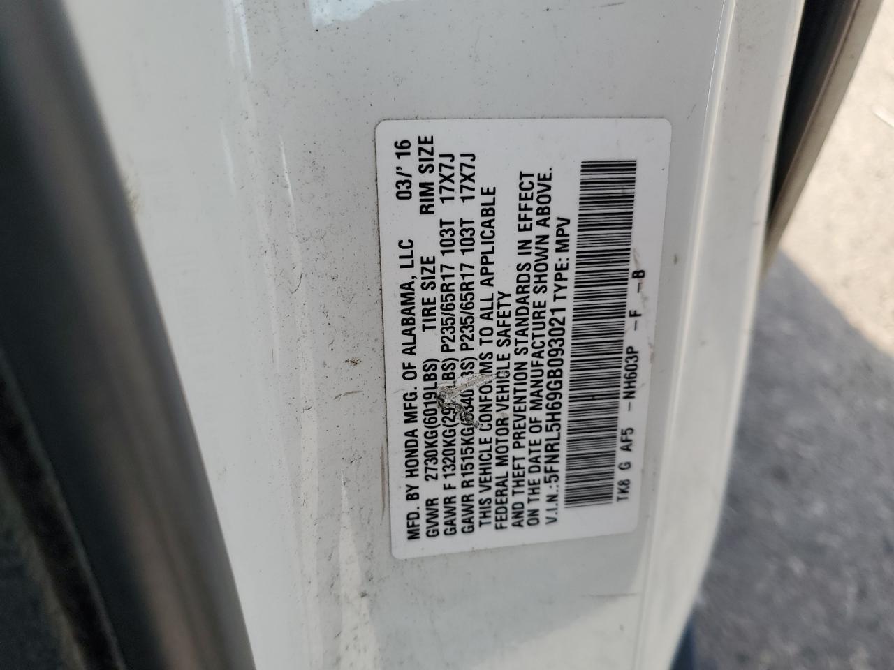 2016 Honda Odyssey Exl - zdjęcie 14