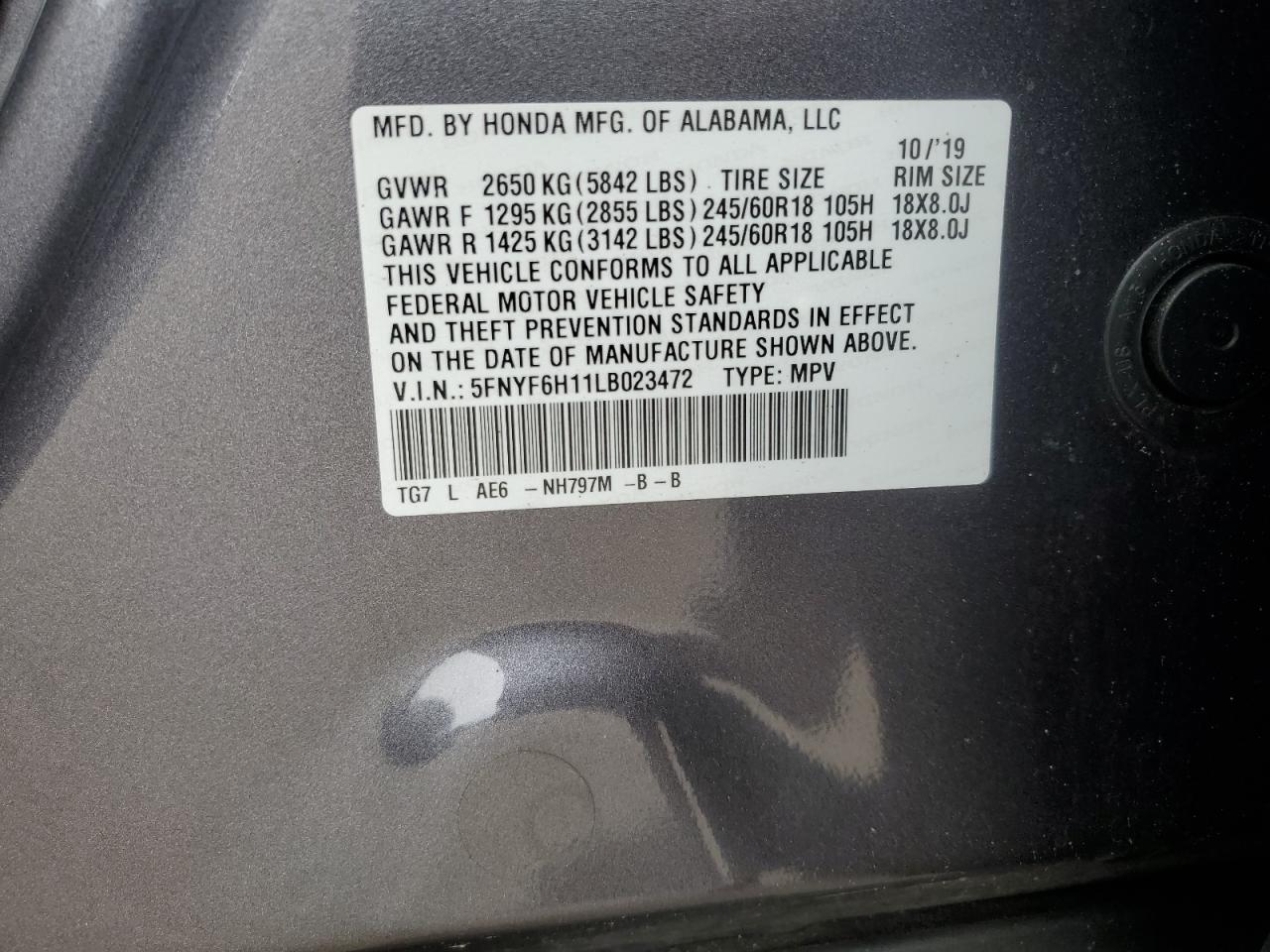 2020 Honda Pilot Lx - zdjęcie 14