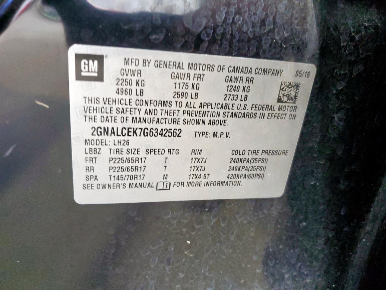 2016 Chevrolet Equinox Lt - zdjęcie 13