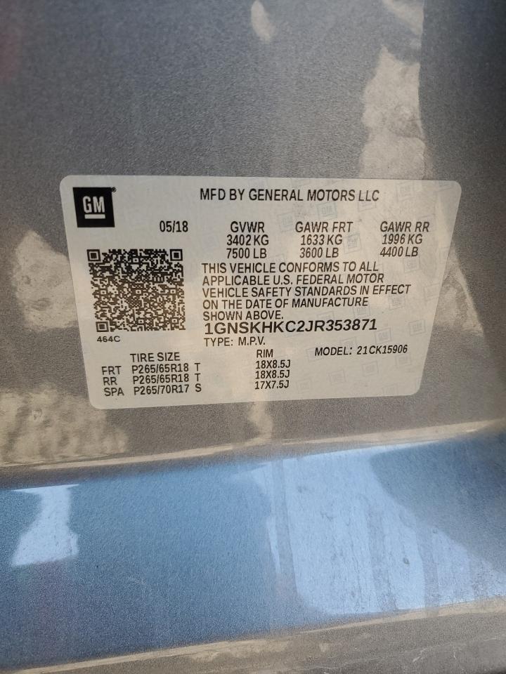 2018 Chevrolet Suburban K1500 Lt - zdjęcie 14