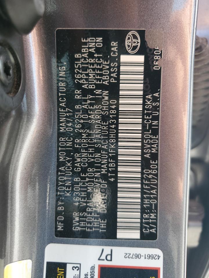 2017 Toyota Camry Le - zdjęcie 13