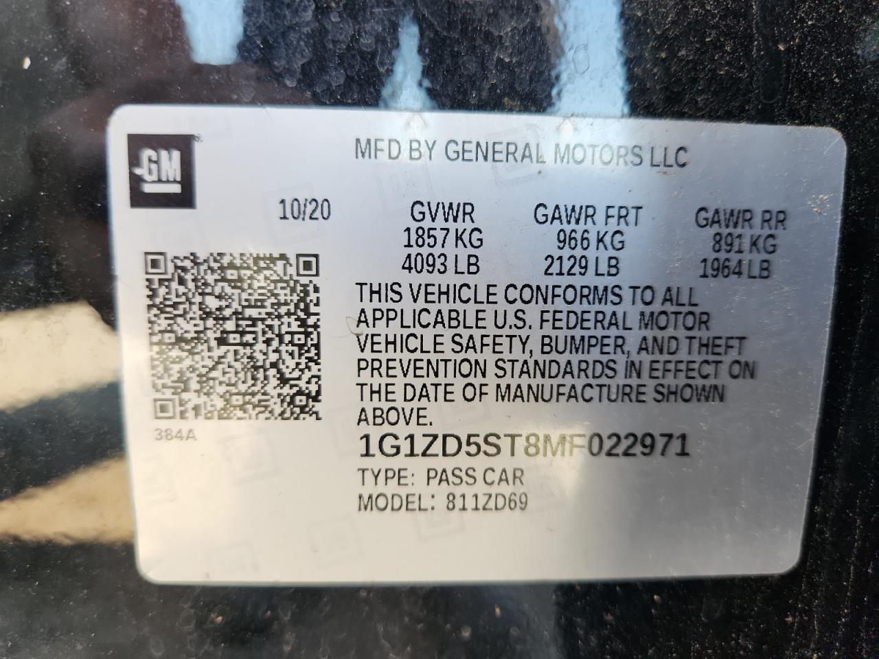 2021 Chevrolet Malibu Lt - zdjęcie 13