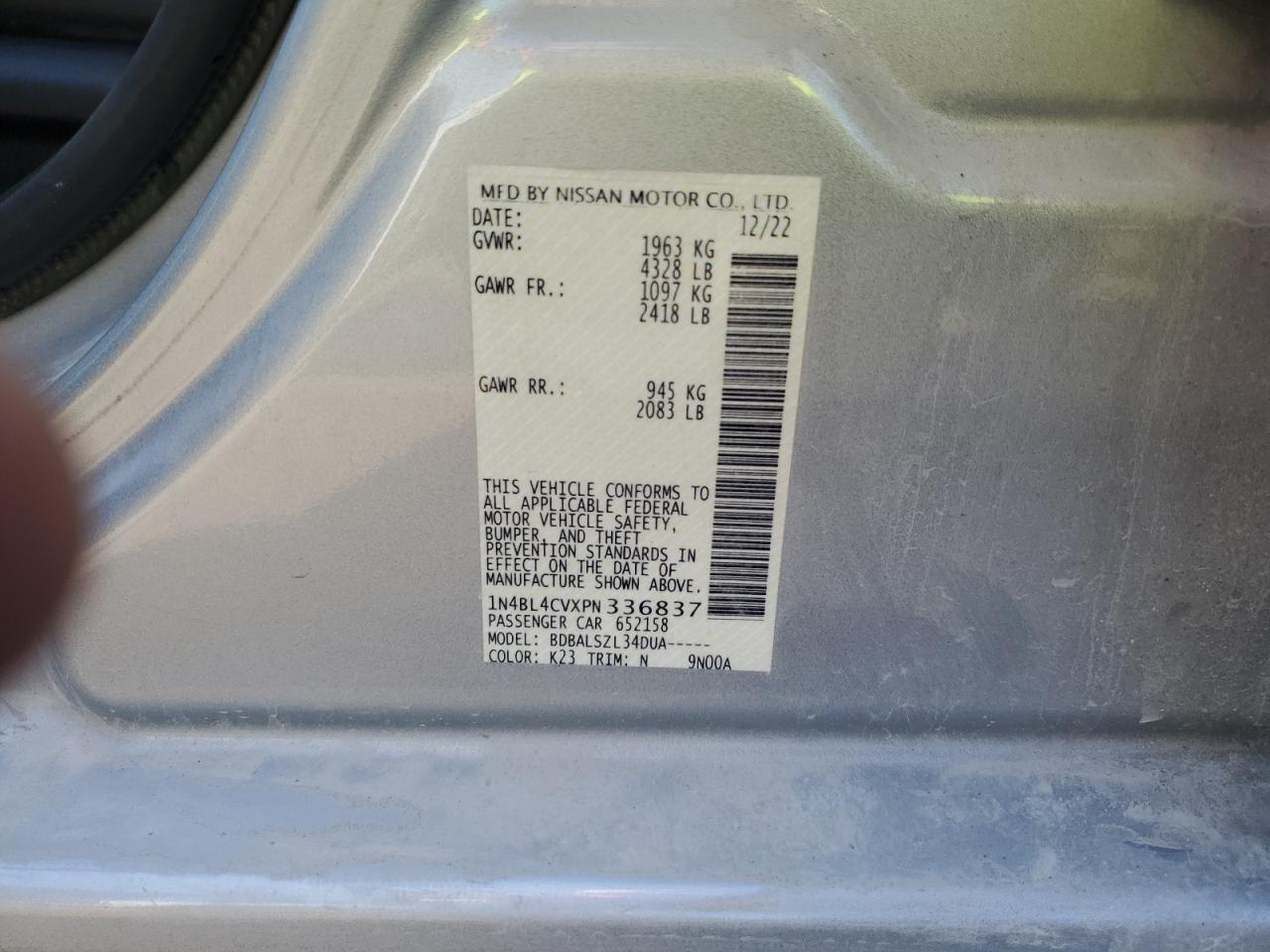 2023 Nissan Altima Sr - zdjęcie 12