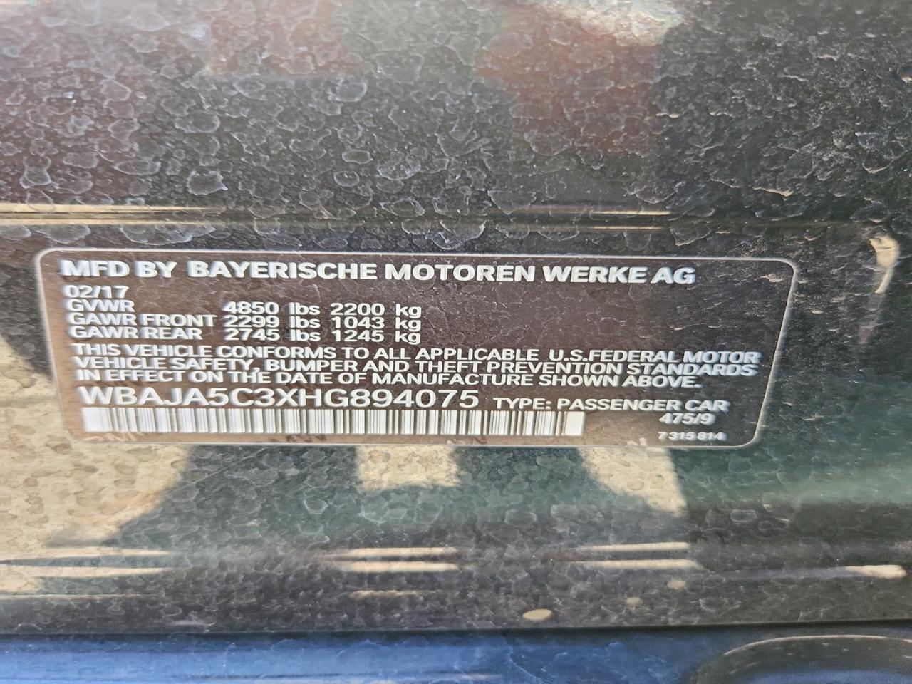 2017 BMW 530 I - zdjęcie 12