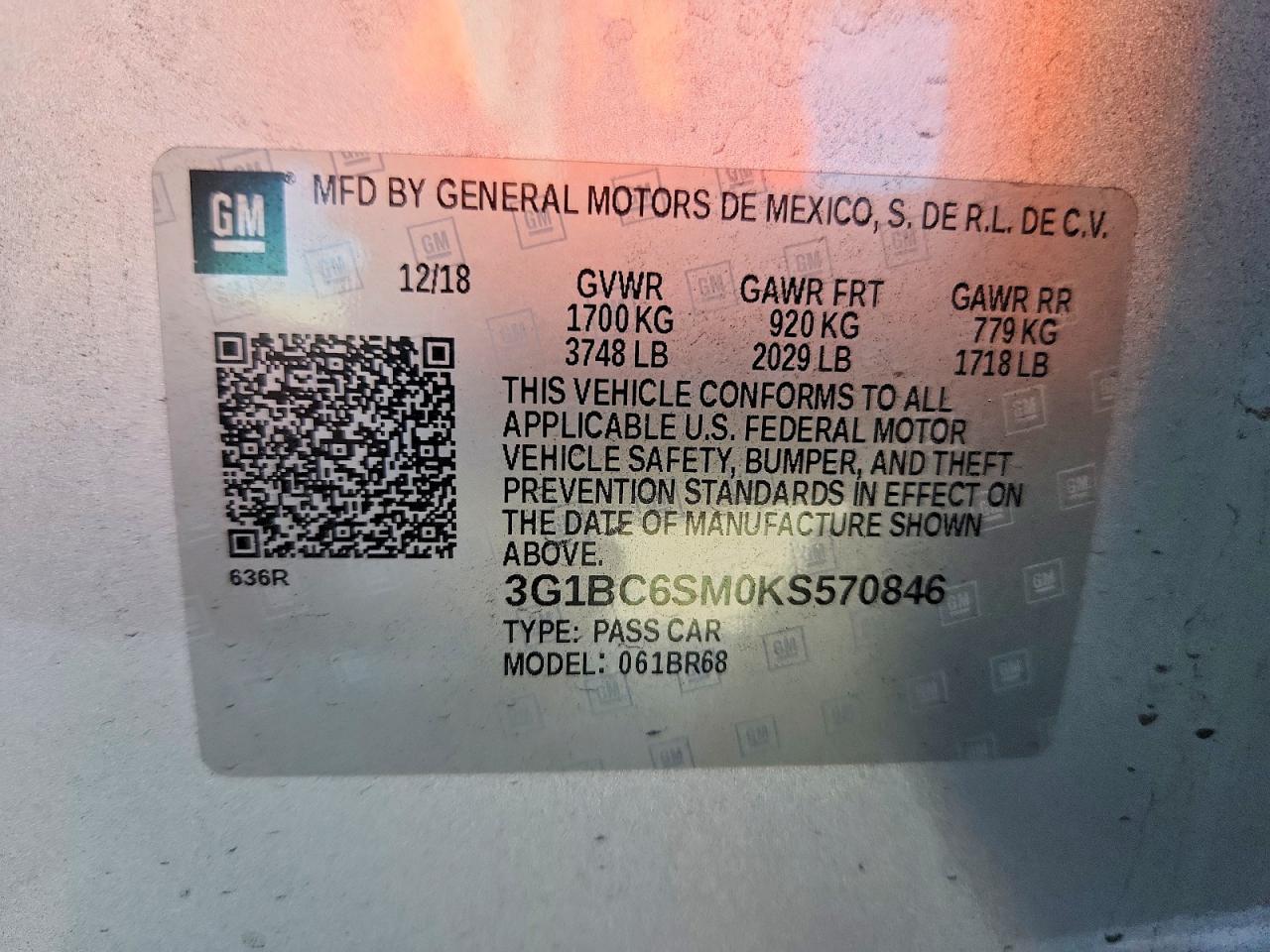 2019 Chevrolet Cruze Ls - zdjęcie 12