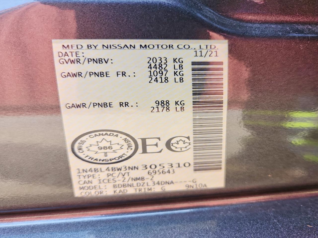 2022 Nissan Altima S - zdjęcie 13