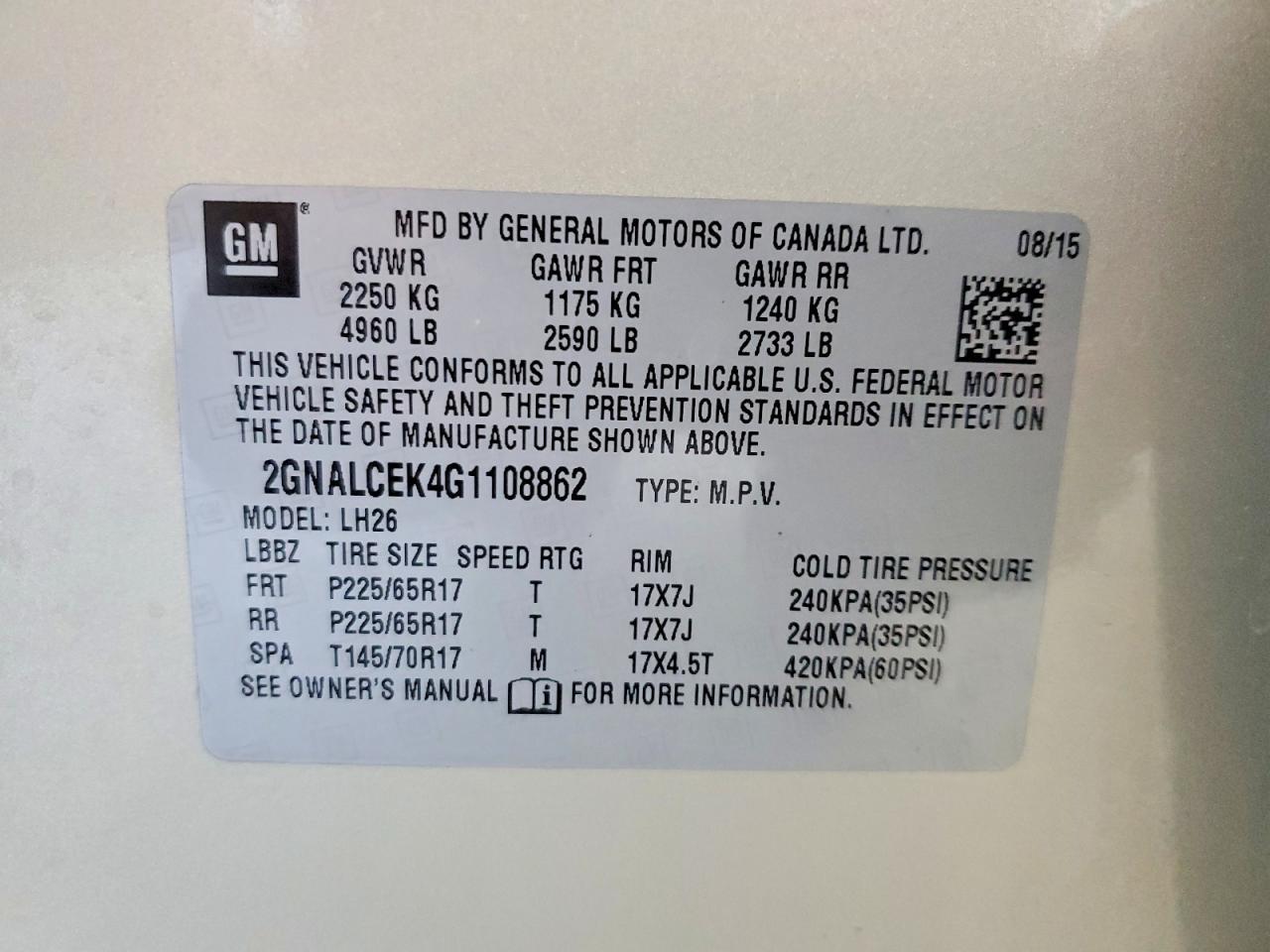 2016 Chevrolet Equinox Lt - zdjęcie 14