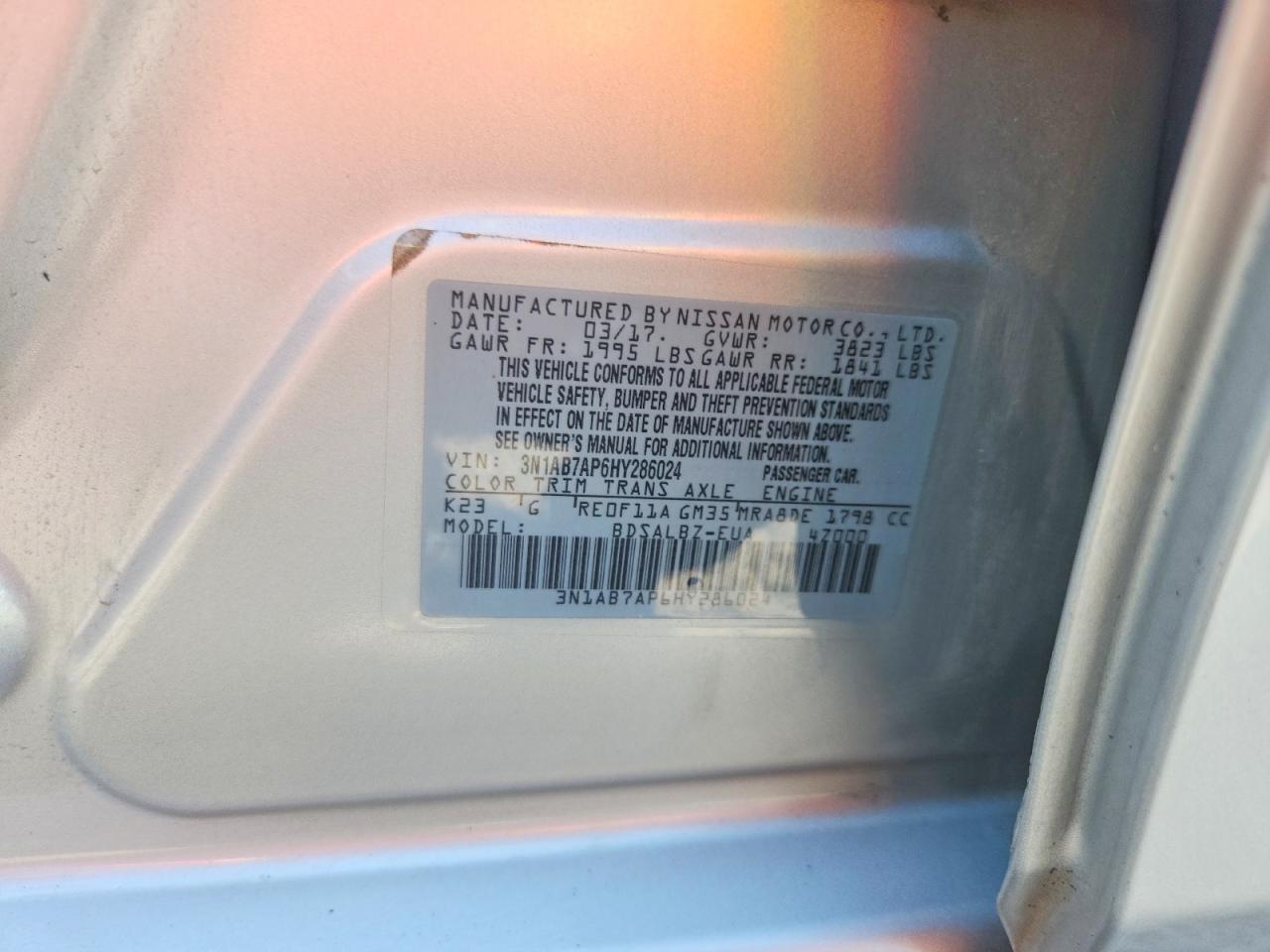 2017 Nissan Sentra S - zdjęcie 12