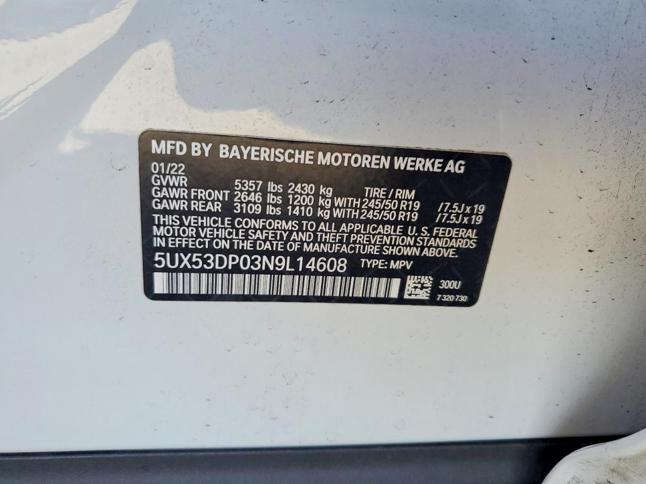 2022 BMW X3 xDrive30I - zdjęcie 14