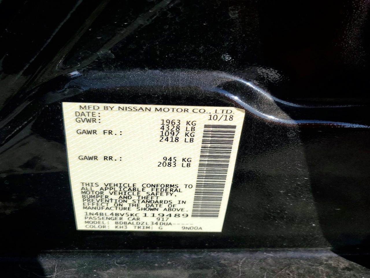 2019 Nissan Altima S - zdjęcie 12