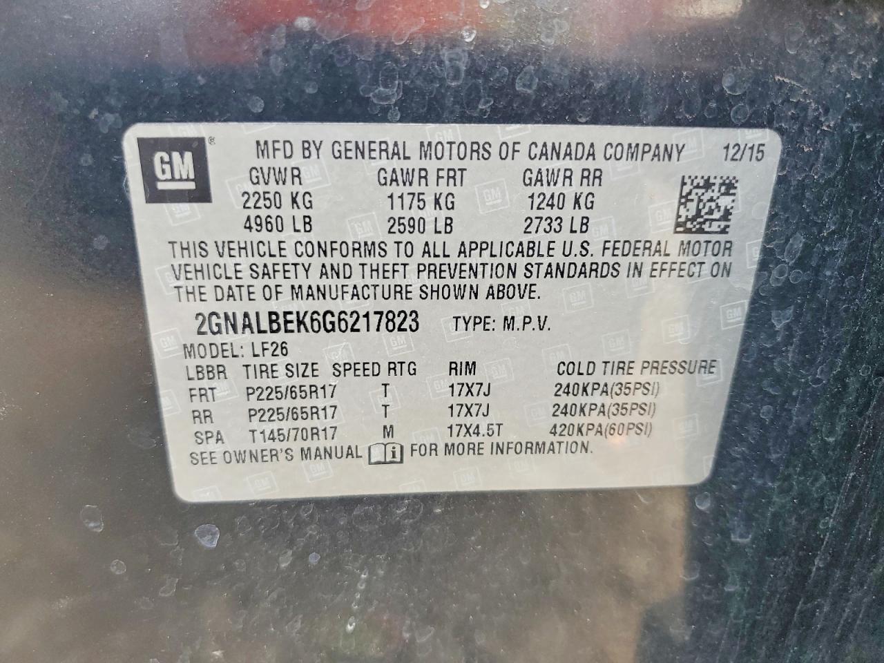2016 Chevrolet Equinox Ls - zdjęcie 13