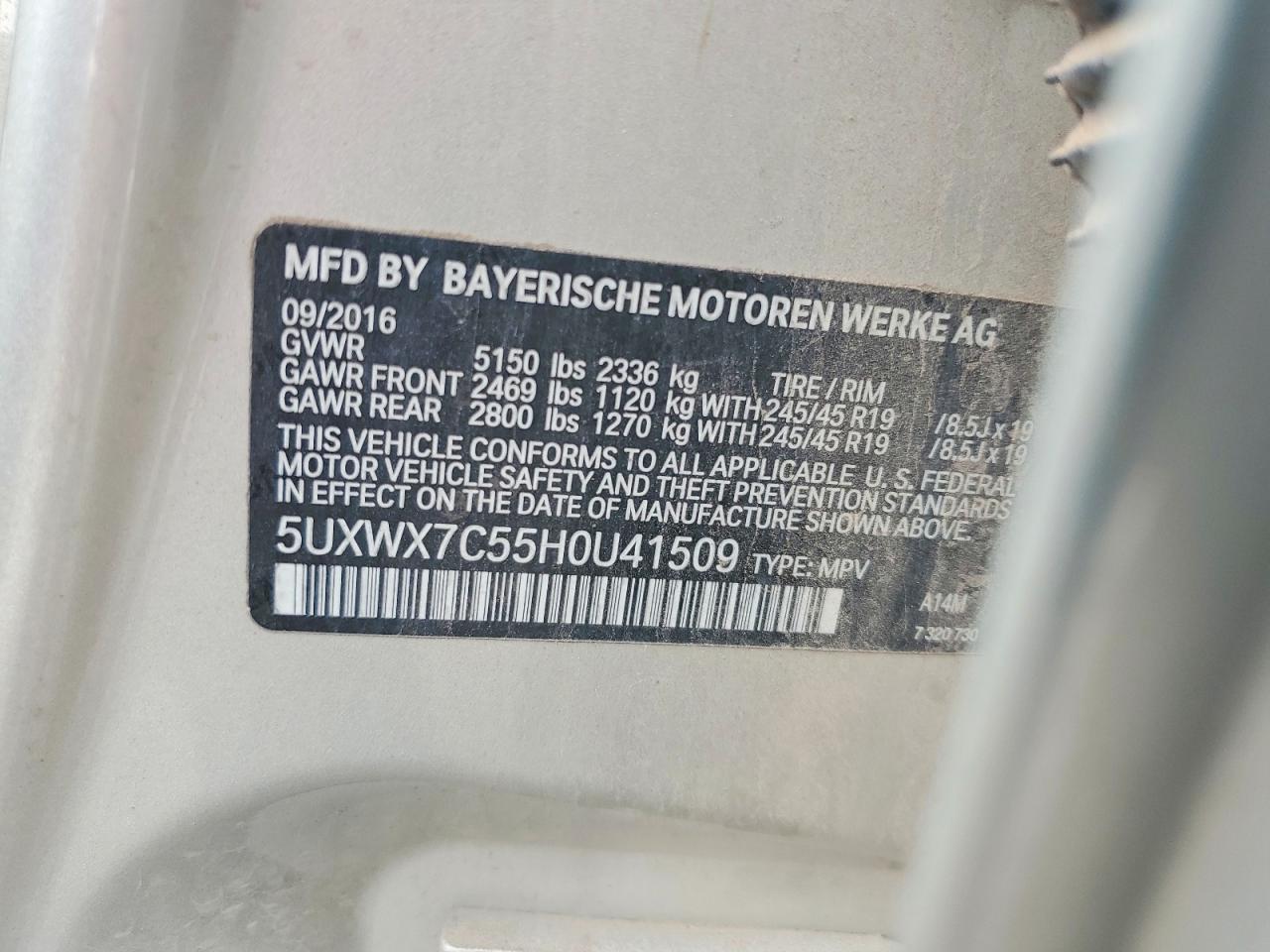 2017 BMW X3 xDrive35I - zdjęcie 13