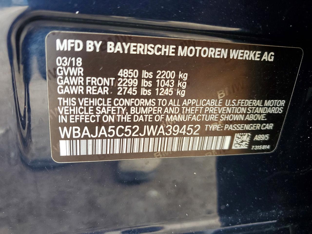 2018 BMW 530 I - zdjęcie 12