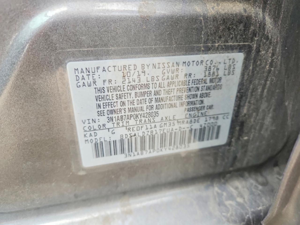 2019 Nissan Sentra Sv - zdjęcie 13