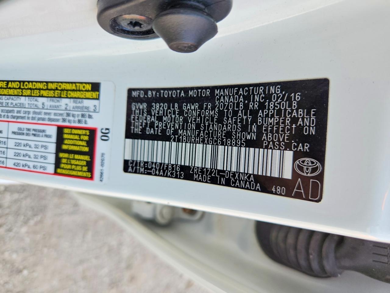 2016 Toyota Corolla Le - zdjęcie 12