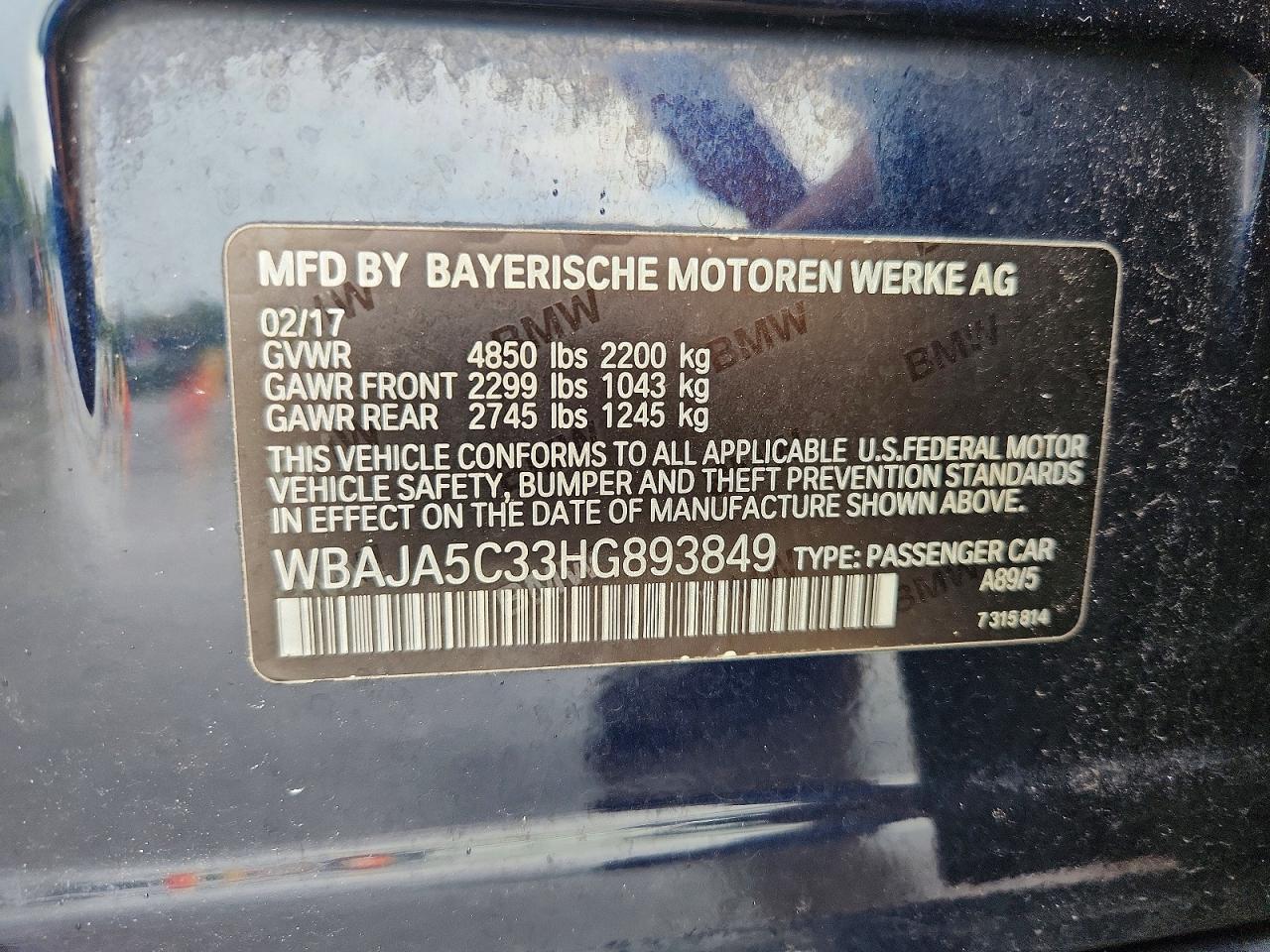 2017 BMW 530 I - zdjęcie 12