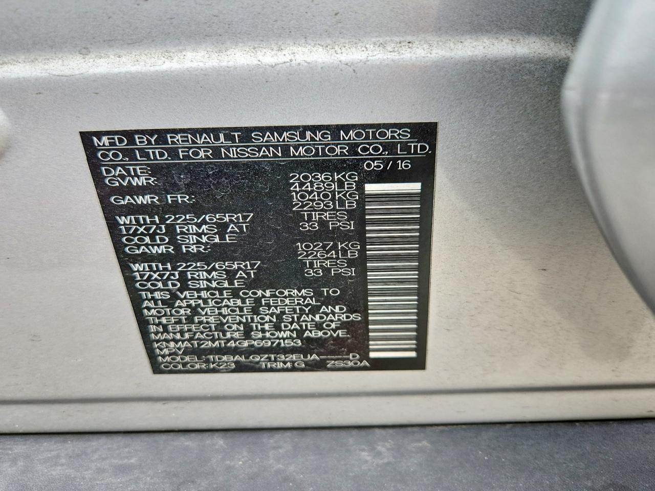 2016 Nissan Rogue Sv - zdjęcie 13