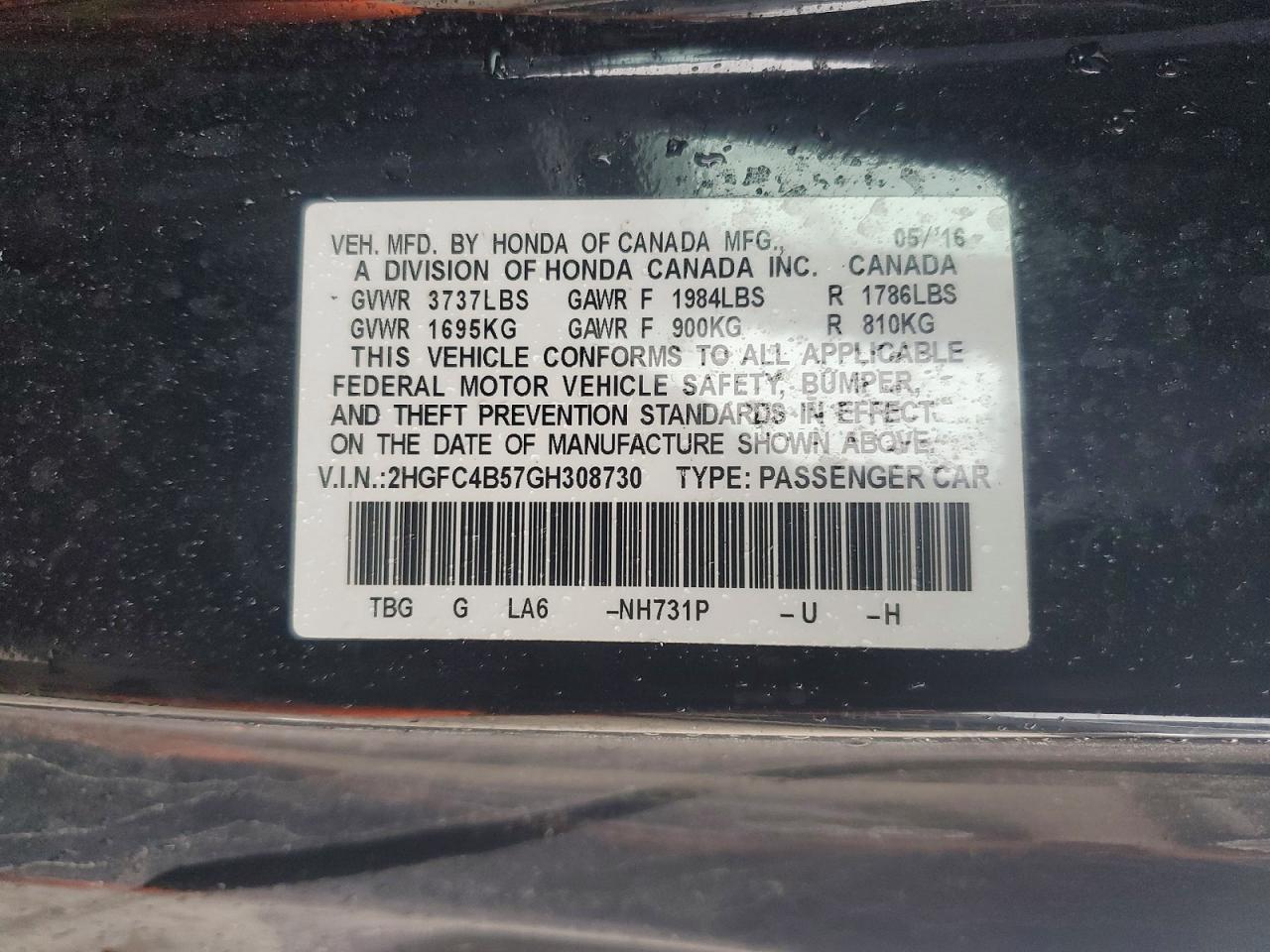 2016 Honda Civic Lx - zdjęcie 12