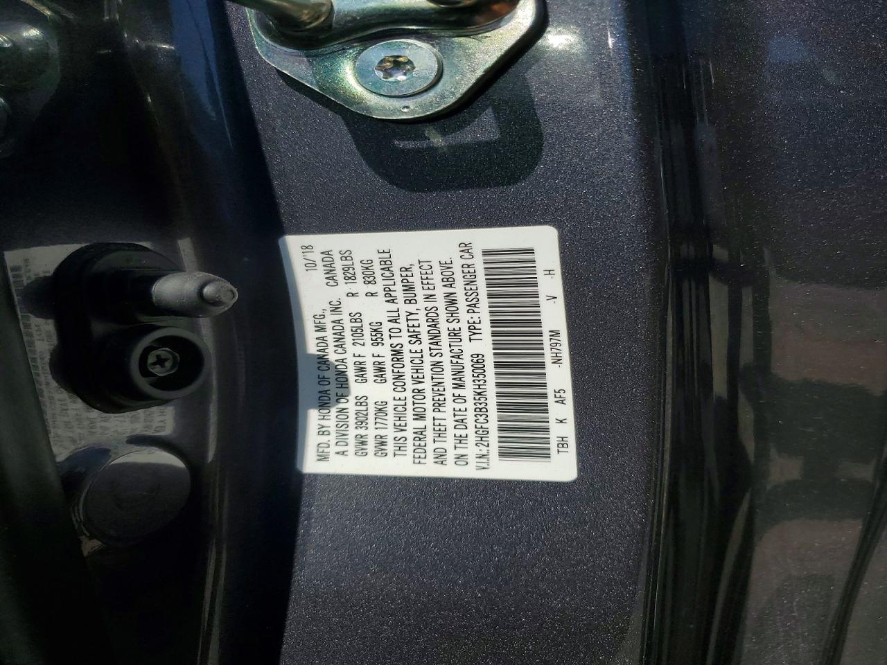 2019 Honda Civic Ex - zdjęcie 12