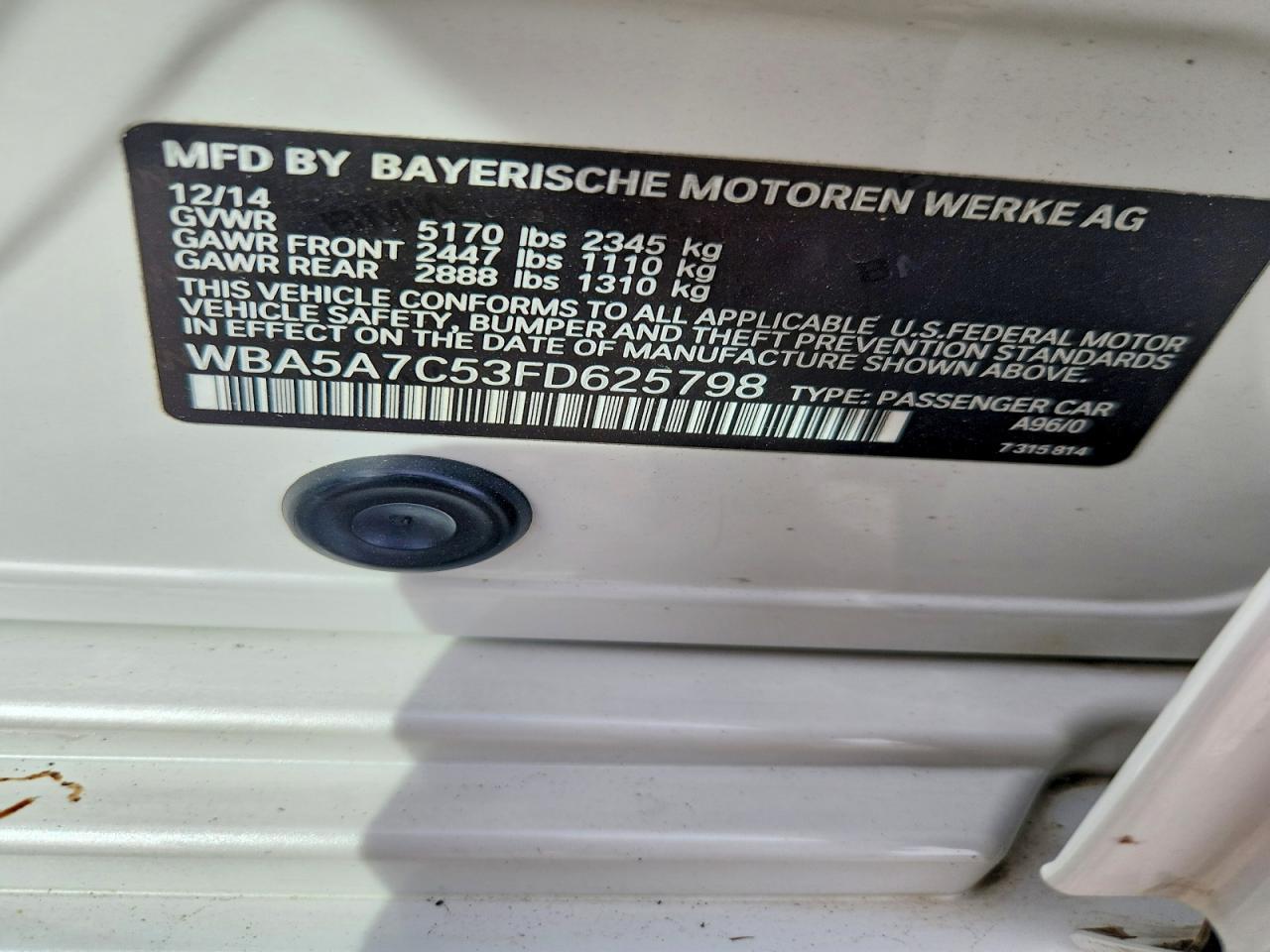 2015 BMW Seria 5 528i - zdjęcie 12