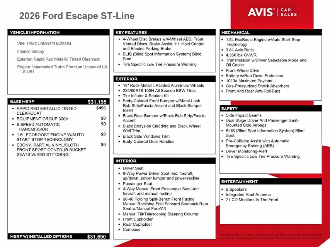 2026 Ford Escape St Line - zdjęcie 13