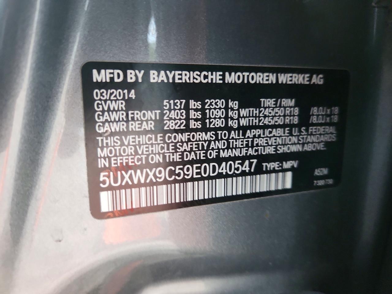 2014 BMW X3 xDrive28I - zdjęcie 12