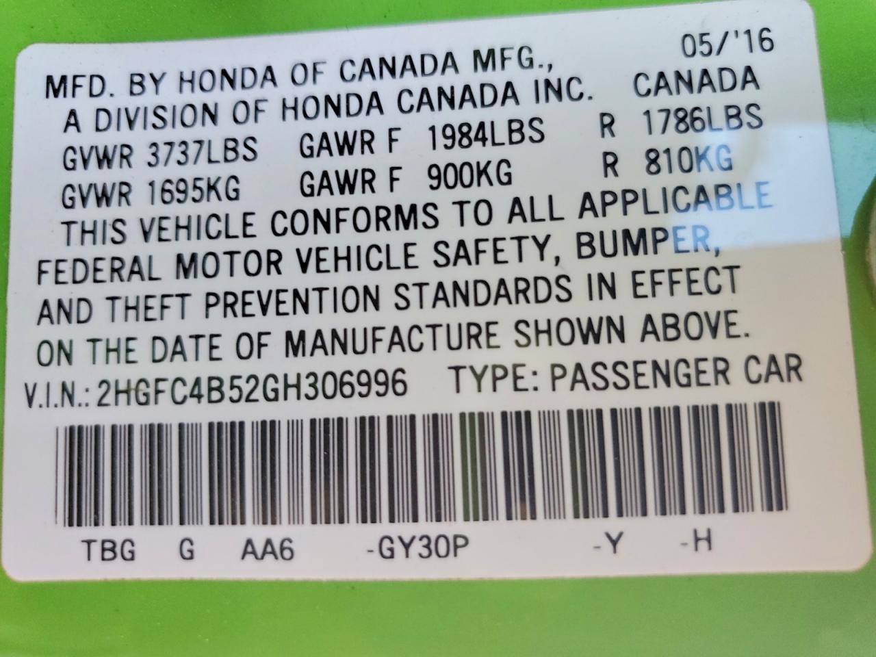 2016 Honda Civic Lx - zdjęcie 13