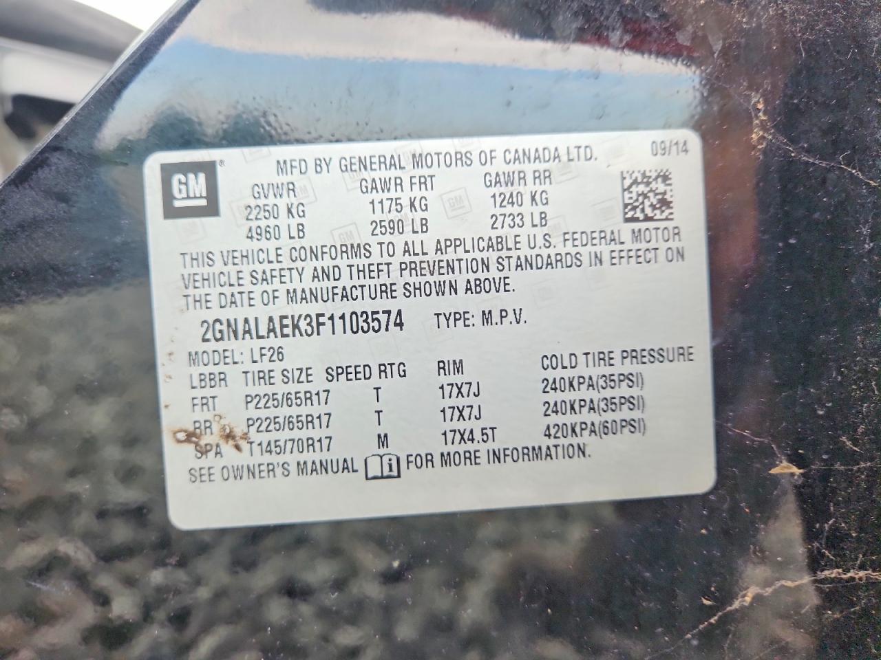 2015 Chevrolet Equinox Ls - zdjęcie 13