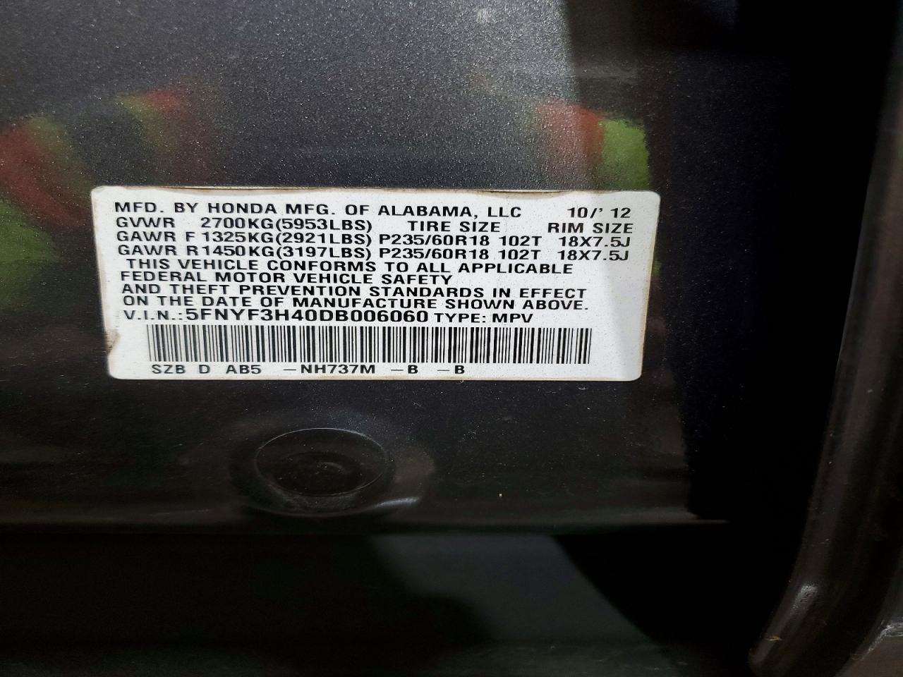 2013 Honda Pilot Ex - zdjęcie 14