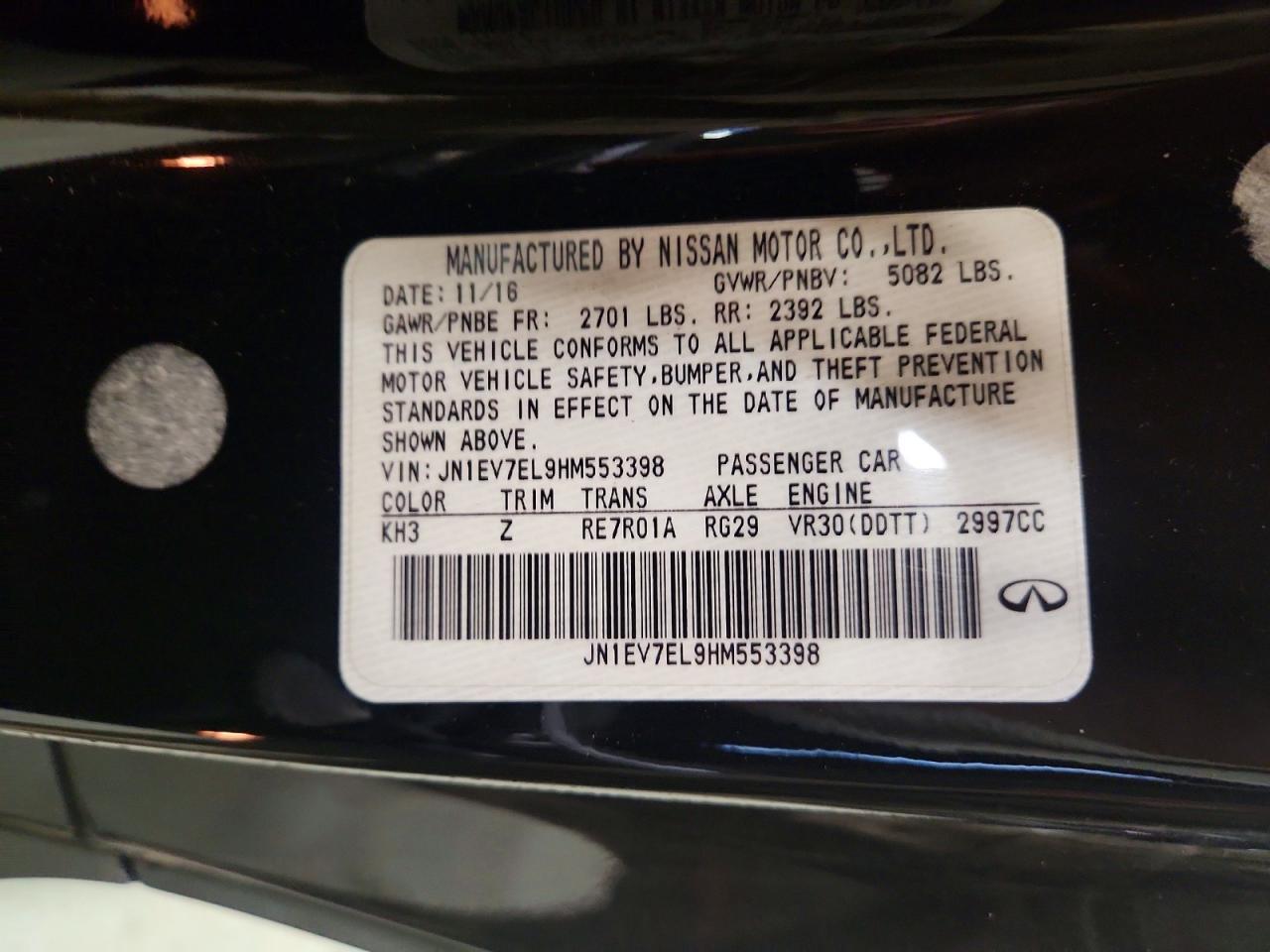 2017 Infiniti Q60 3.0T Sport - zdjęcie 12
