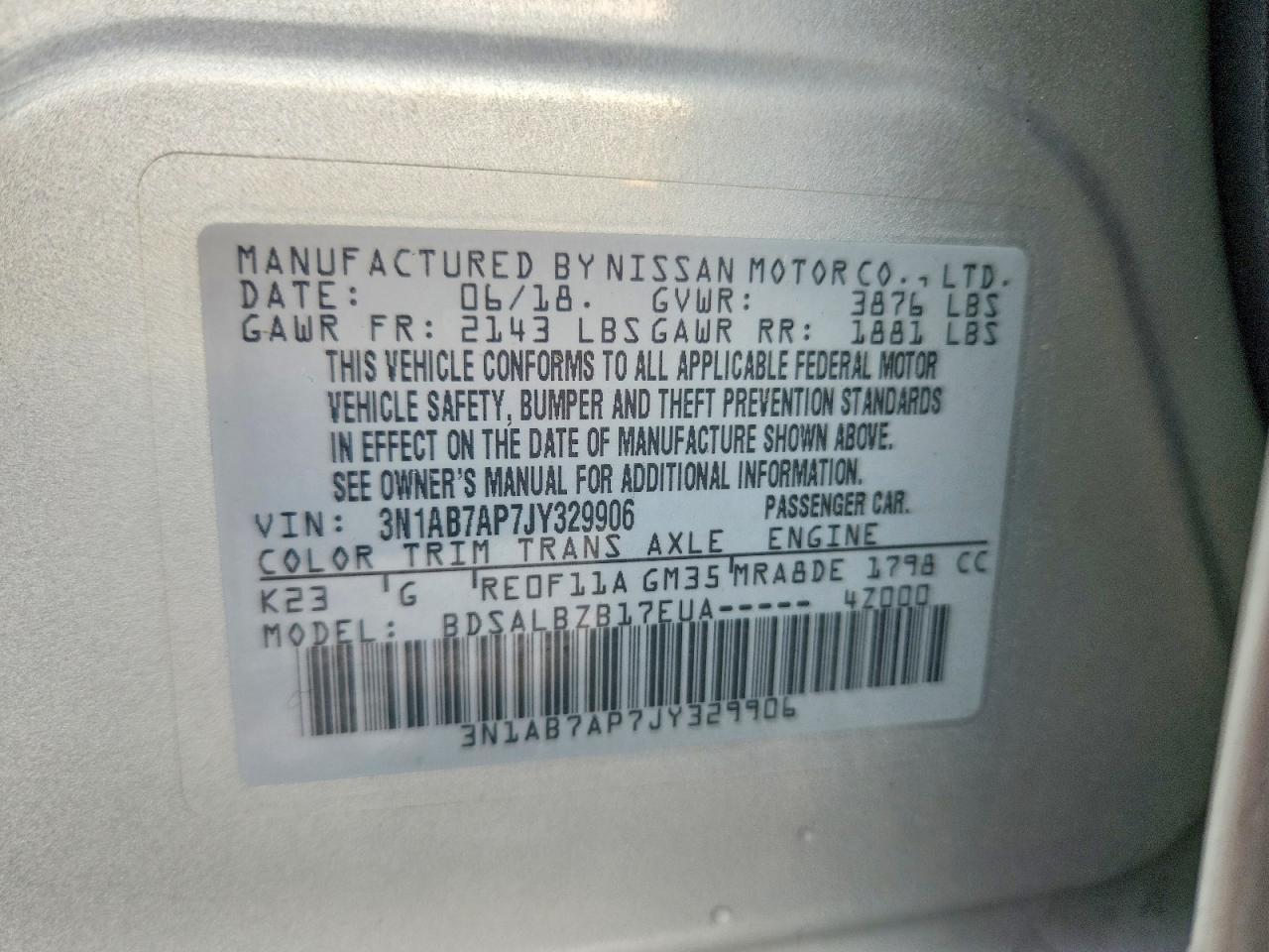 2018 Nissan Sentra S - zdjęcie 12