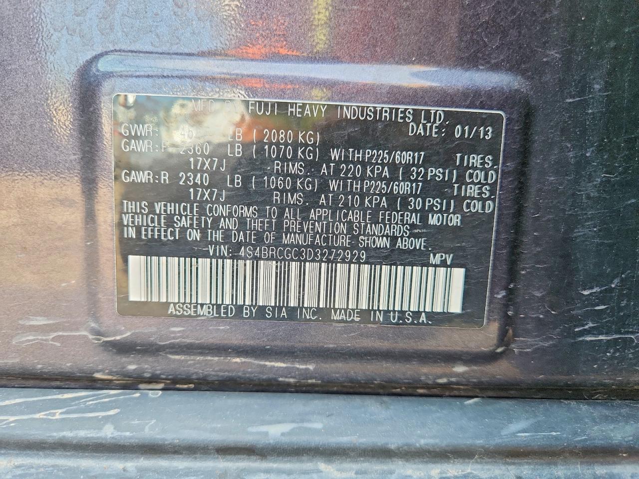 2013 Subaru Outback 2.5I Premium - zdjęcie 13